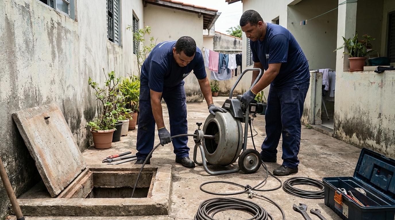 Desentupimento de rede de esgoto em Juiz de Fora-MG