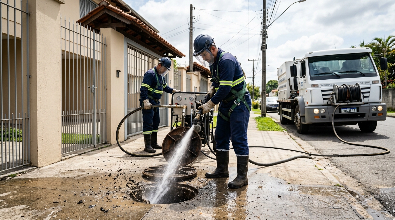 Limpeza de Tubulação com Hidrojato no Vale do Ipê, Juiz de Fora‑MG