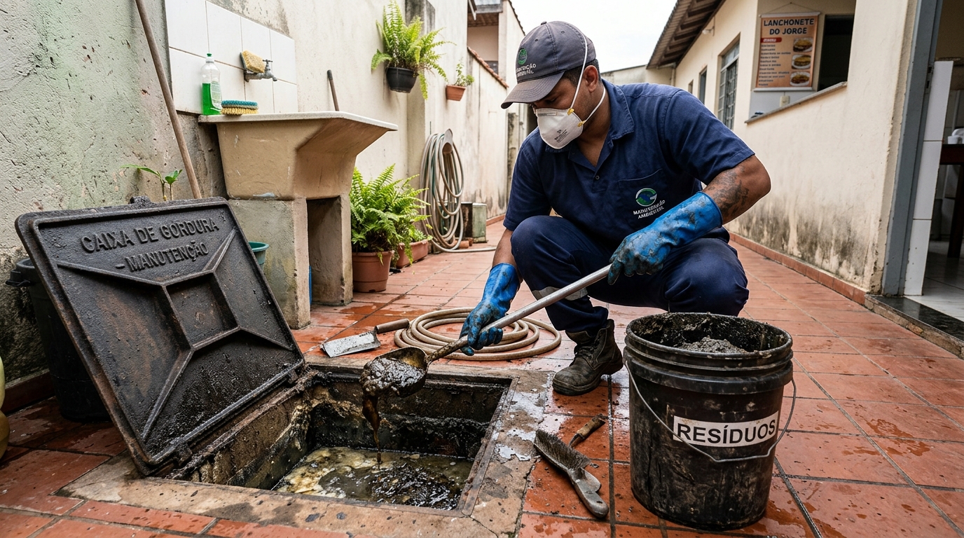 Manutenção de Caixa de Gordura na Cidade do Sol, Juiz de Fora‑MG